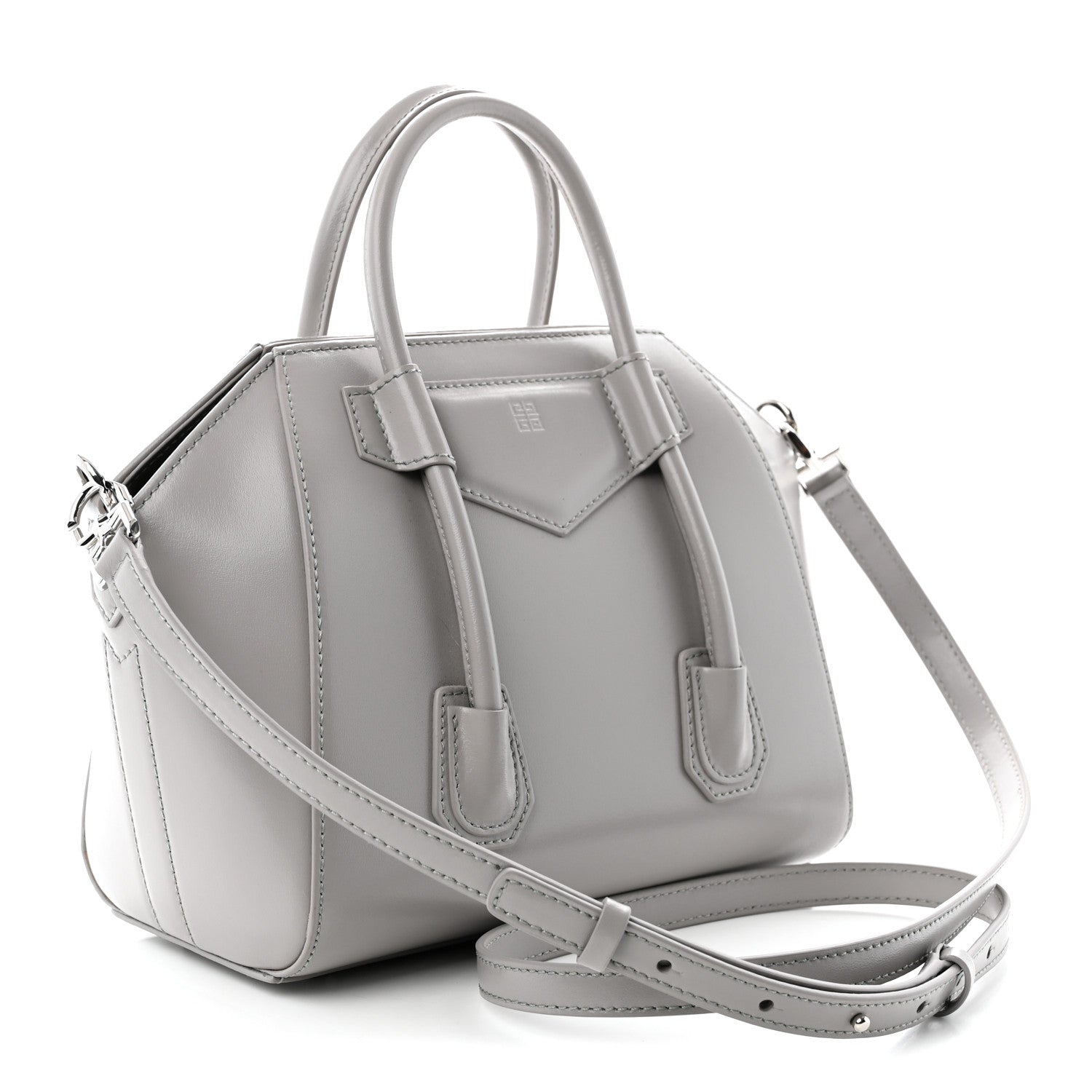 Givenchy Box Calfskin Mini Lock Antigona Shoulder Bag Medium Grey 3 of 10
