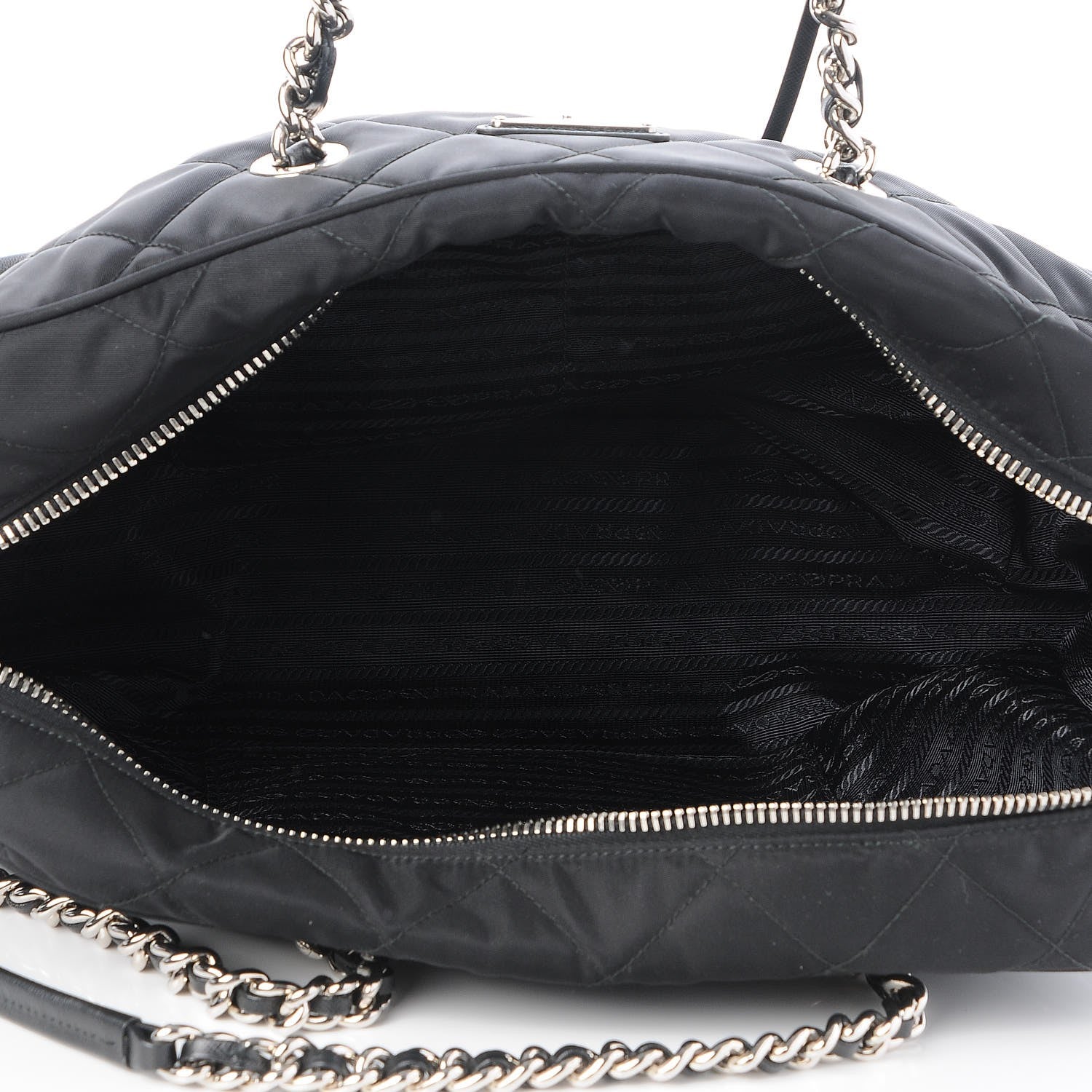 Prada Nylon Tessuto Impuntu Quilted Medium Shoulder Bag Black 5 of 7