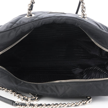 Prada Nylon Tessuto Impuntu Quilted Medium Shoulder Bag Black 5 of 7