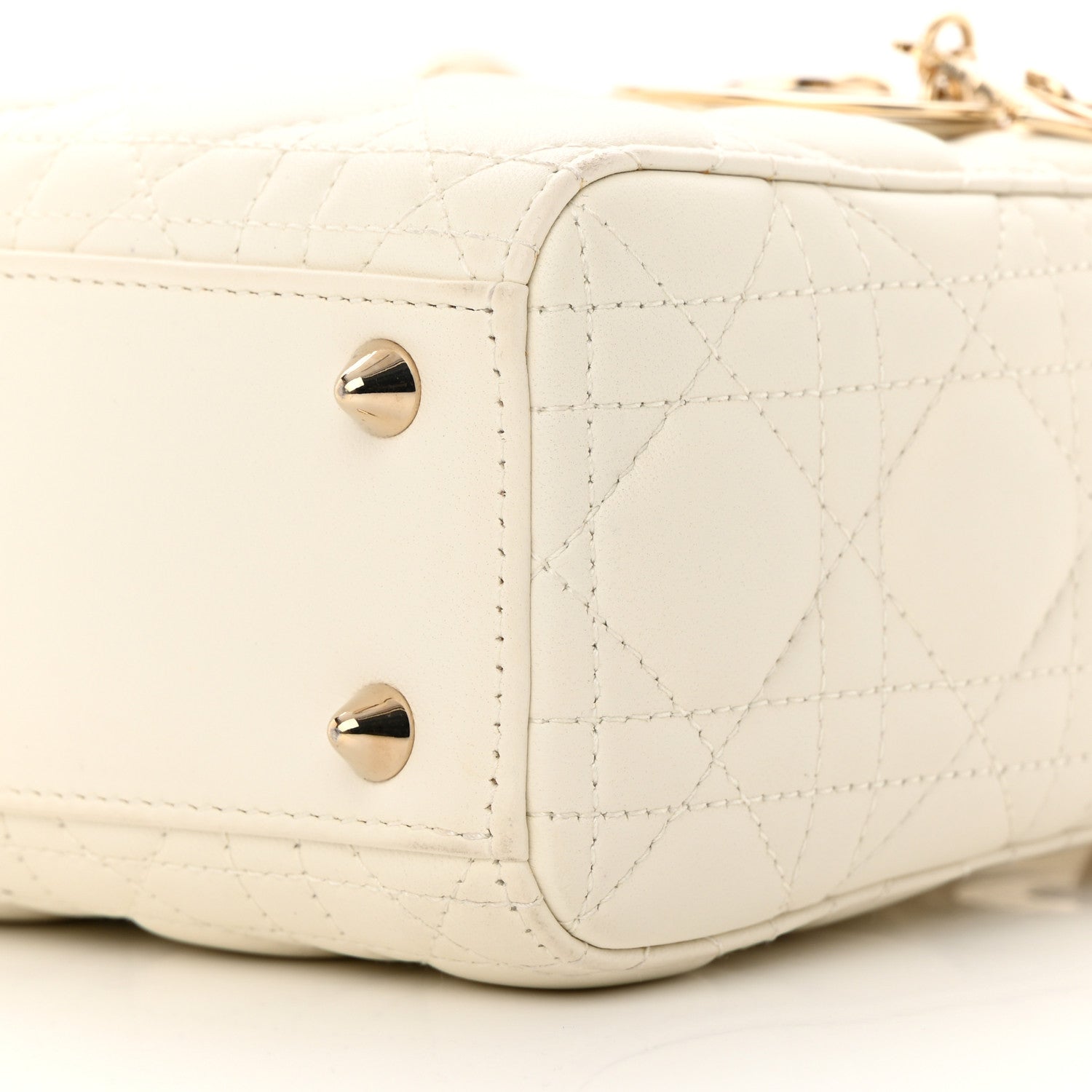 Christian Dior Lambskin Cannage Small My ABCDior Lady Dior White 10 of 16