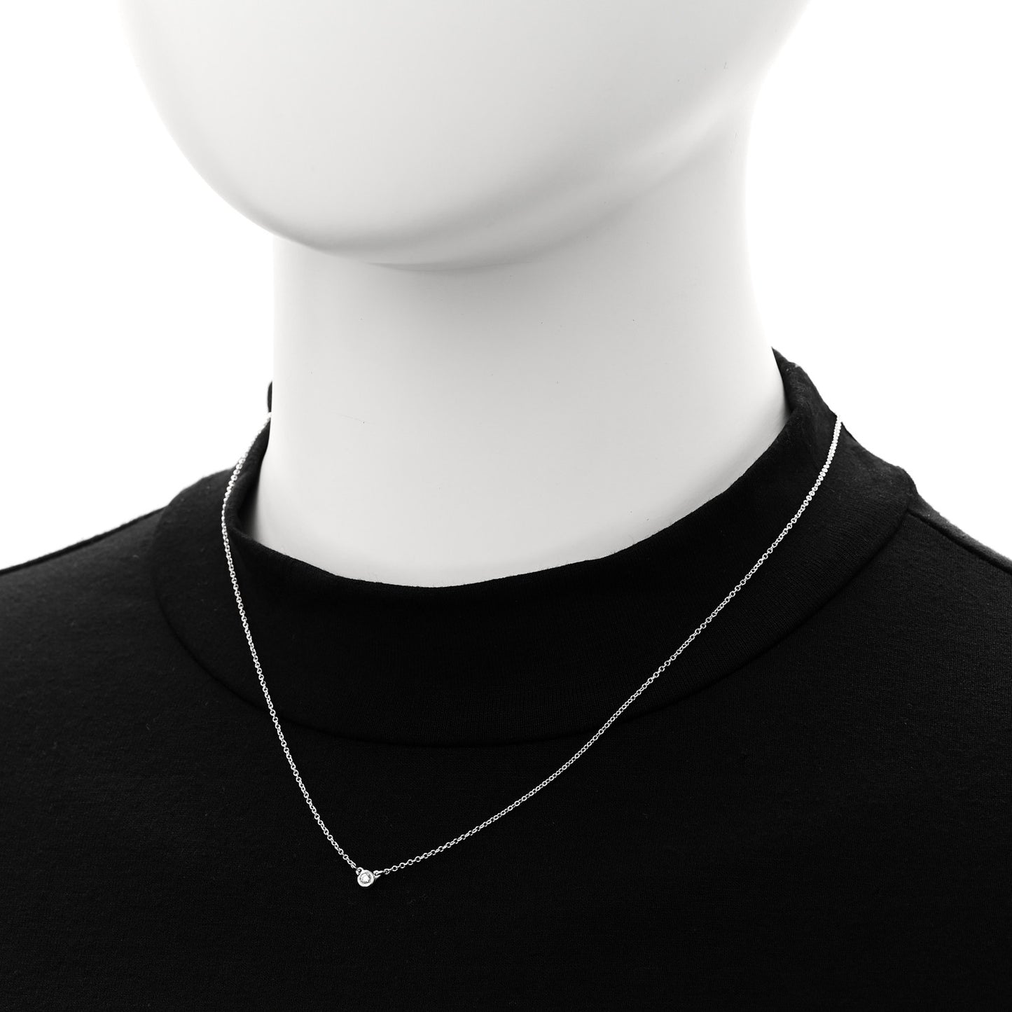 Sterling Silver Diamond .03ct Elsa Peretti Diamonds by the Yard Pendant Necklace