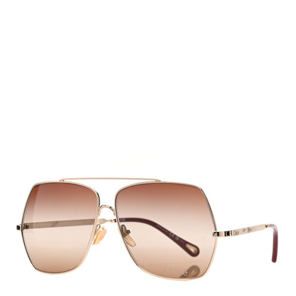 Chloe Metal Aly Square Sunglasses CH0278S Gold Brown 1 of 10