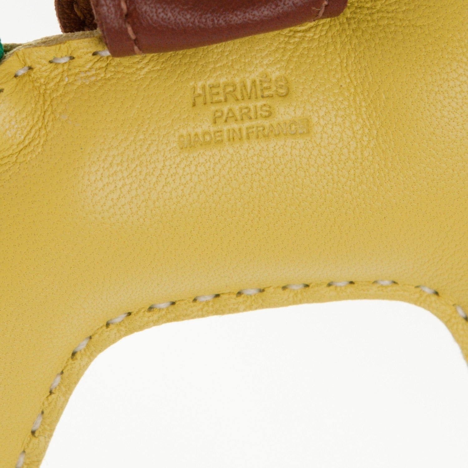 Hermes Milo Lambskin Grigri Rodeo Horse Bag Charm PM Lime Menthe Fauve 3 of 3