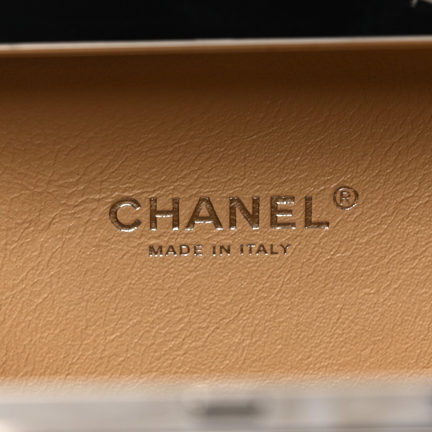 Chanel Raffia Calfskin Small CC Filigree Vanity Case White 6 of 15