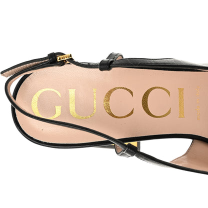 Gucci Malaga Kid Horsebit 75mm Slingback Pumps 40 Black 7 of 11