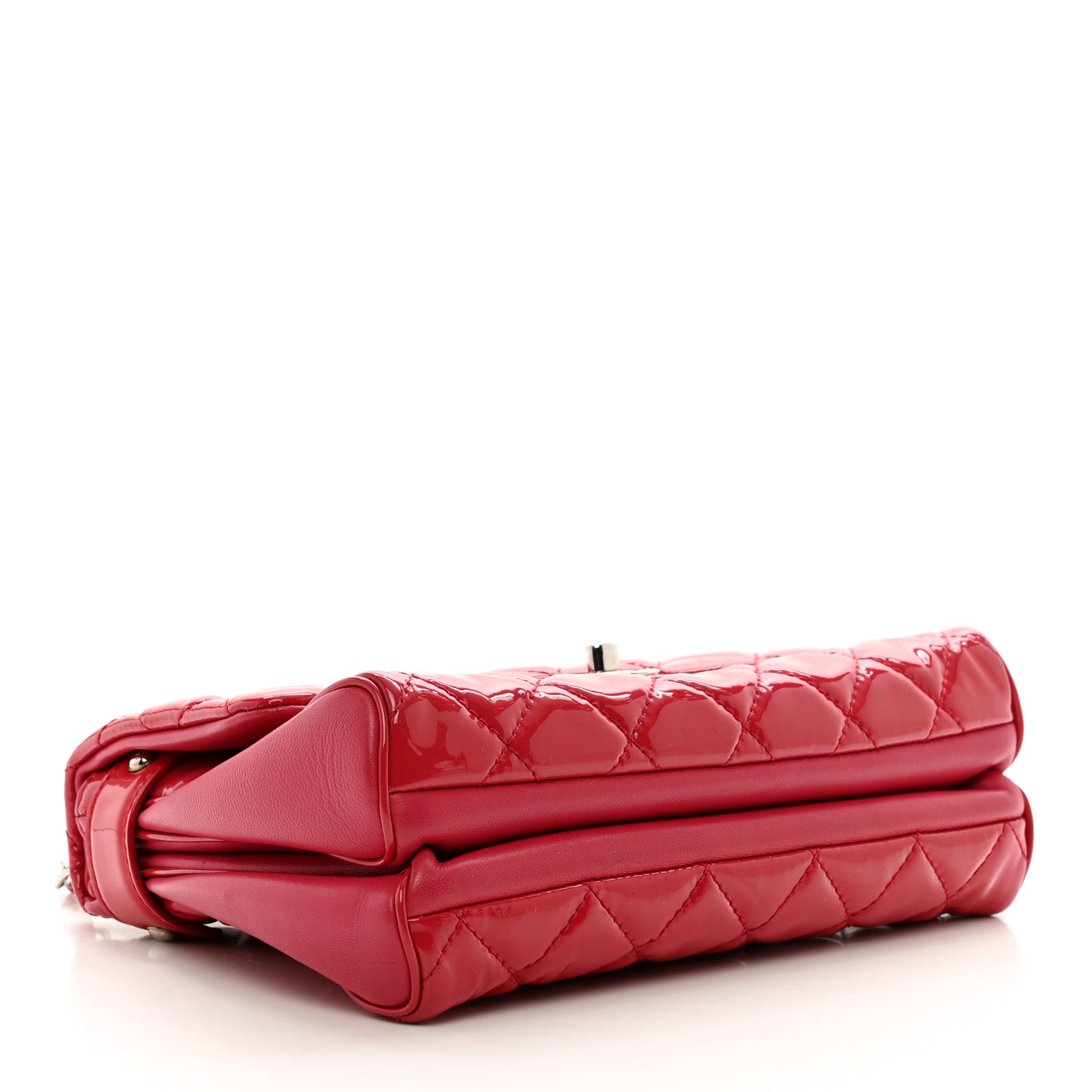 Chanel Patent Quilted Small Rock In Rome Single Flap Dark Pink 4 of 13
