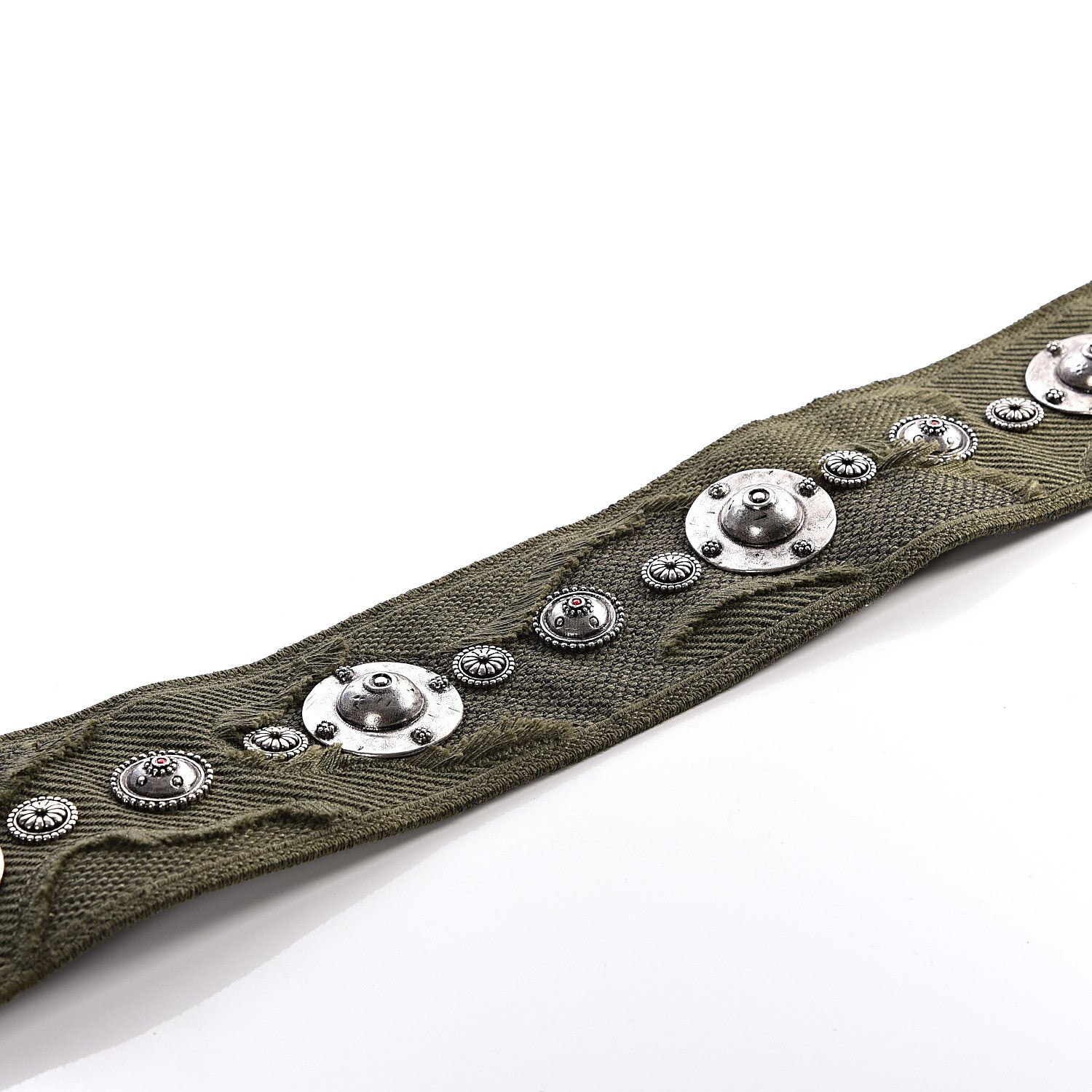 Christian Dior Canvas Embroidered Studded Camouflage Shoulder Strap Vert Multicolor 8 of 11