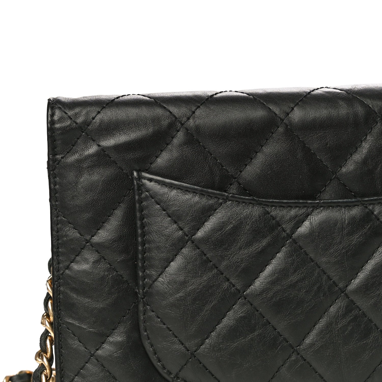 Chanel Aged Calfskin Quilted Reissue Wallet On Chain WOC Black 24 of 27