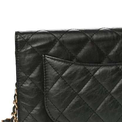 Chanel Aged Calfskin Quilted Reissue Wallet On Chain WOC Black 24 of 27
