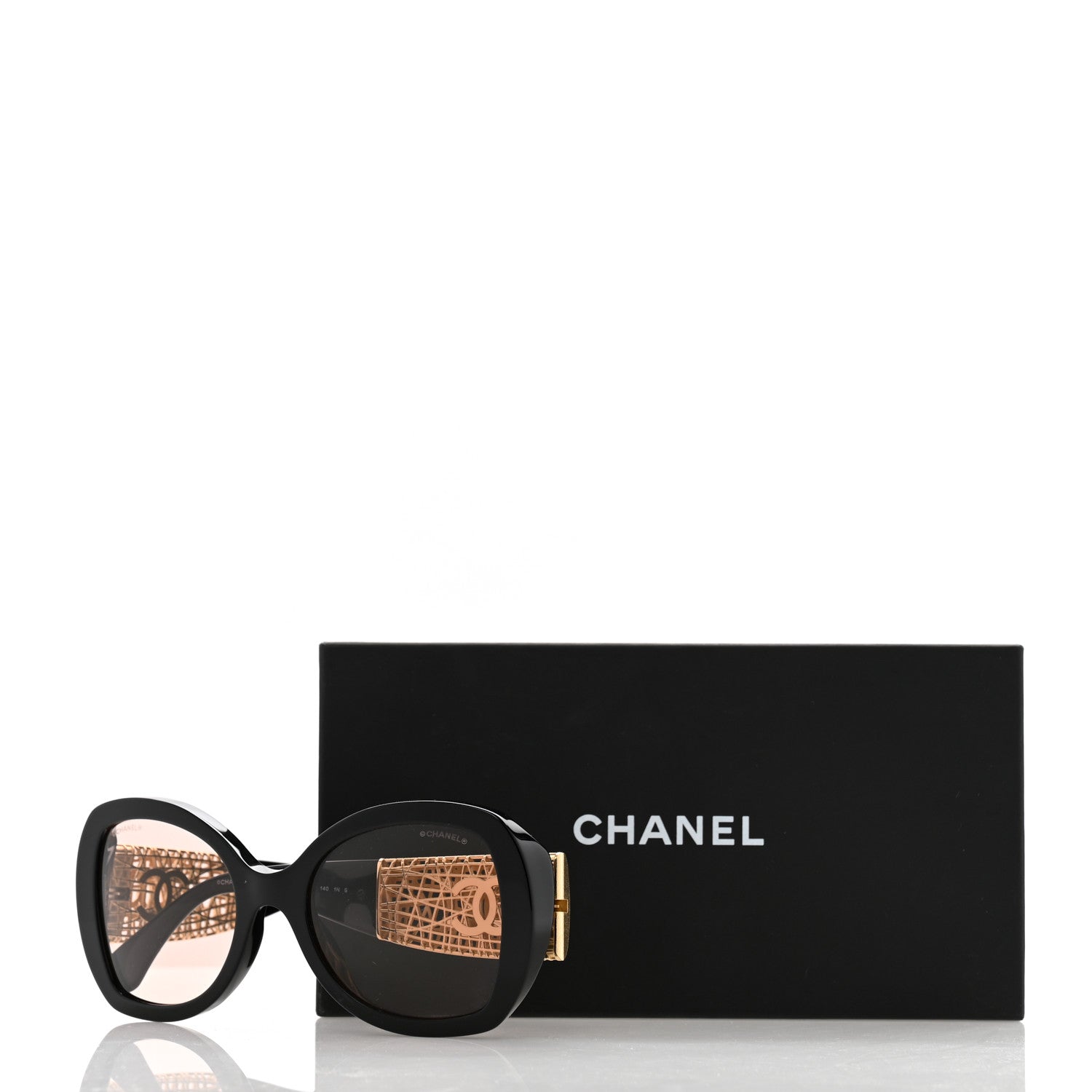 Chanel Acetate Metal Butterfly Sunglasses 5531-A Black Pink 9 of 9
