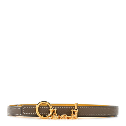 Hermes Epsom Swift Carrousel 13mm Belt 75 Etoupe Jaune Ambre 1 of 5