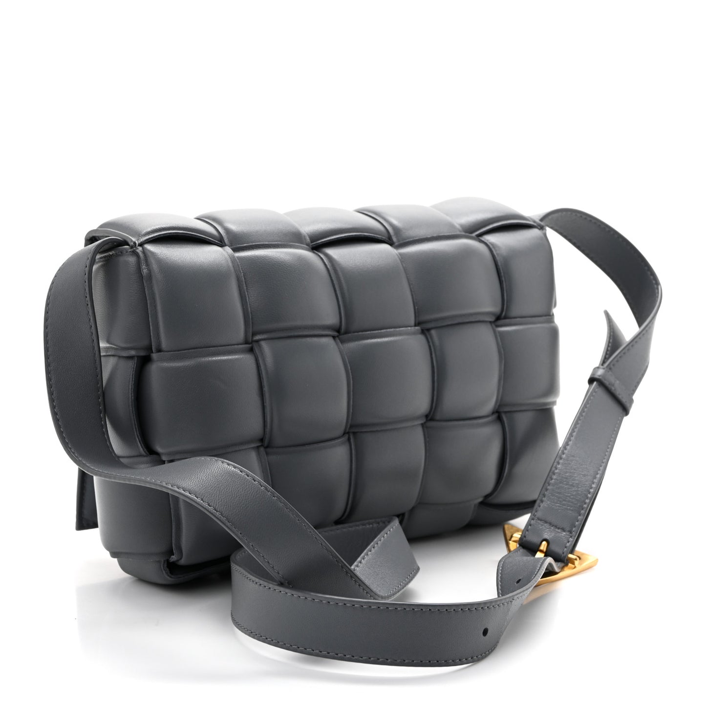 Nappa Maxi Intreccio Padded Cassette Crossbody Bag Thunder