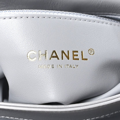 Chanel Lambskin Quilted Medium Color Match Flap Grey 6 of 10