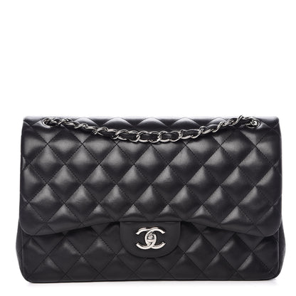 Chanel Lambskin Quilted Jumbo Double Flap Black 1 of 18
