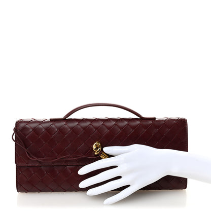 Bottega Veneta Nappa Intrecciato Long Andiamo Top Handle Clutch Barolo 2 of 6