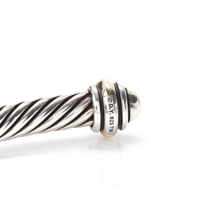 David Yurman Sterling Silver 18K Yellow Gold 4mm Cable Classics Bracelet 4 of 4