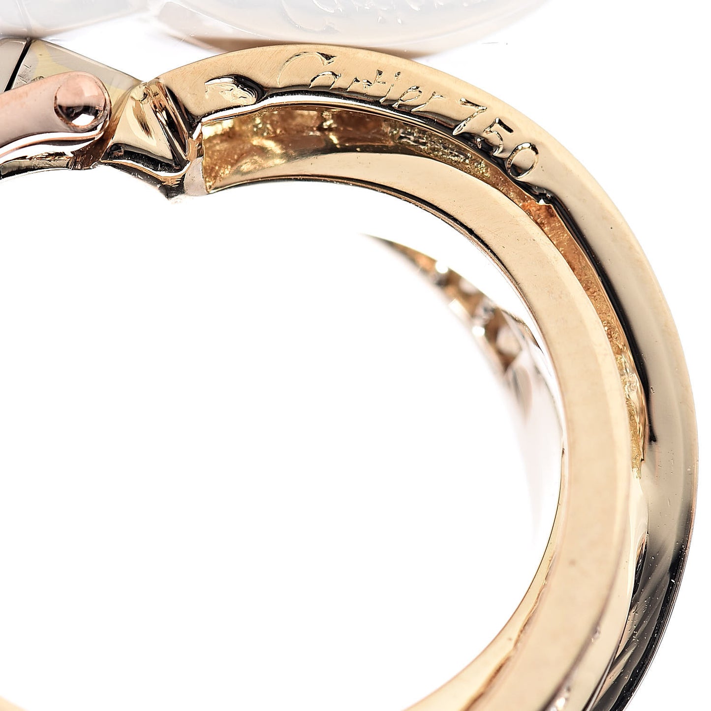 18K Yellow Gold Diamond Trinity Hoop Earrings