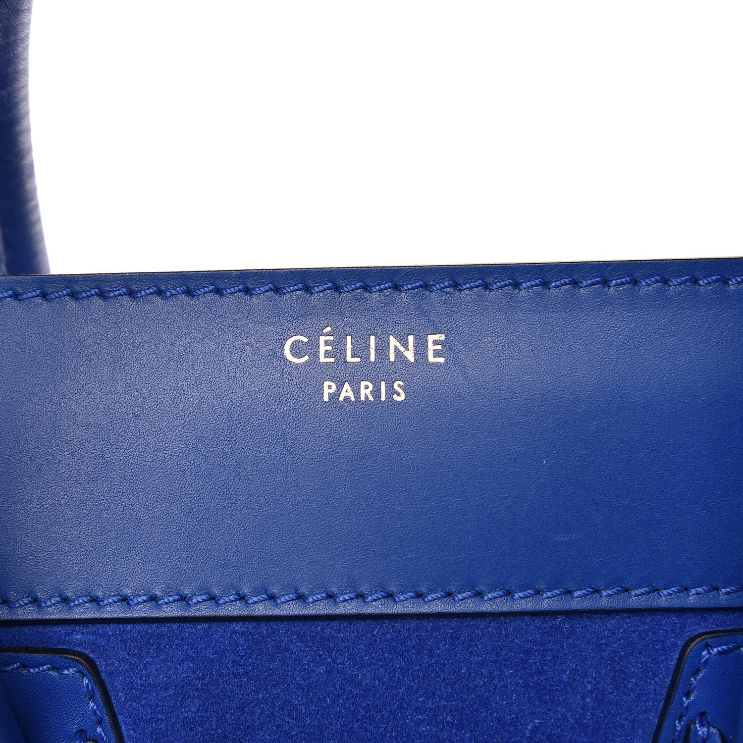Celine Smooth Calfskin Suede Mini Luggage Royal Blue 12 of 16