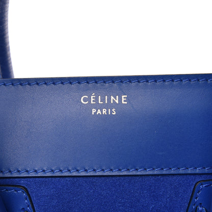 Celine Smooth Calfskin Suede Mini Luggage Royal Blue 12 of 16
