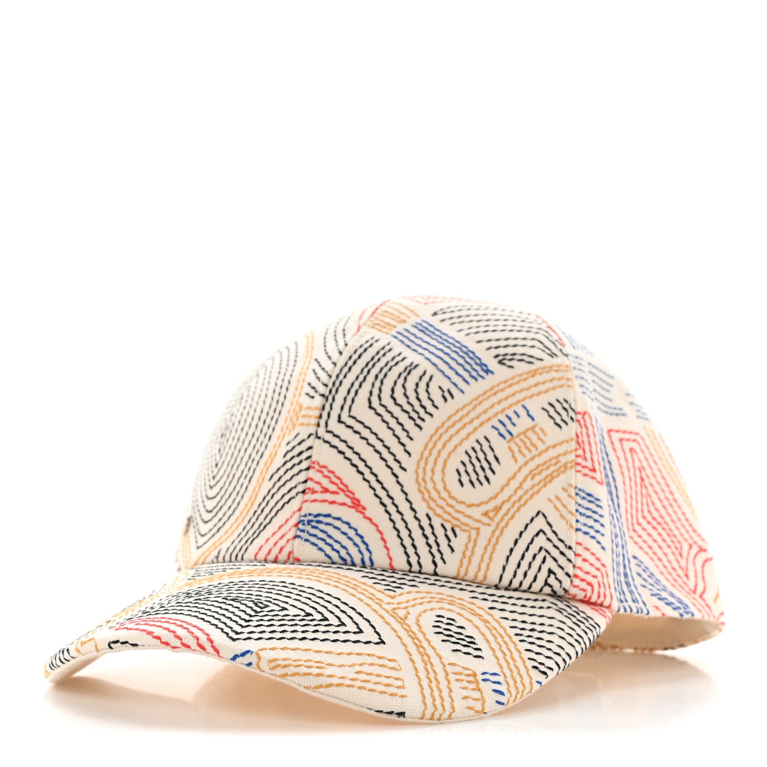 Hermes Cotton Eperon D'Or Embroidered Tess Cap 57 Blanc Casse 1 of 9