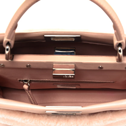 Fendi Shearling Shiny Nappa Mini Peekaboo Iconic Satchel Light Rose 7 of 10