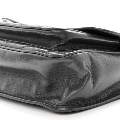 Saint Laurent Crinkled Calfskin Matelasse Monogram Medium Niki Chain Satchel Storm 9 of 9