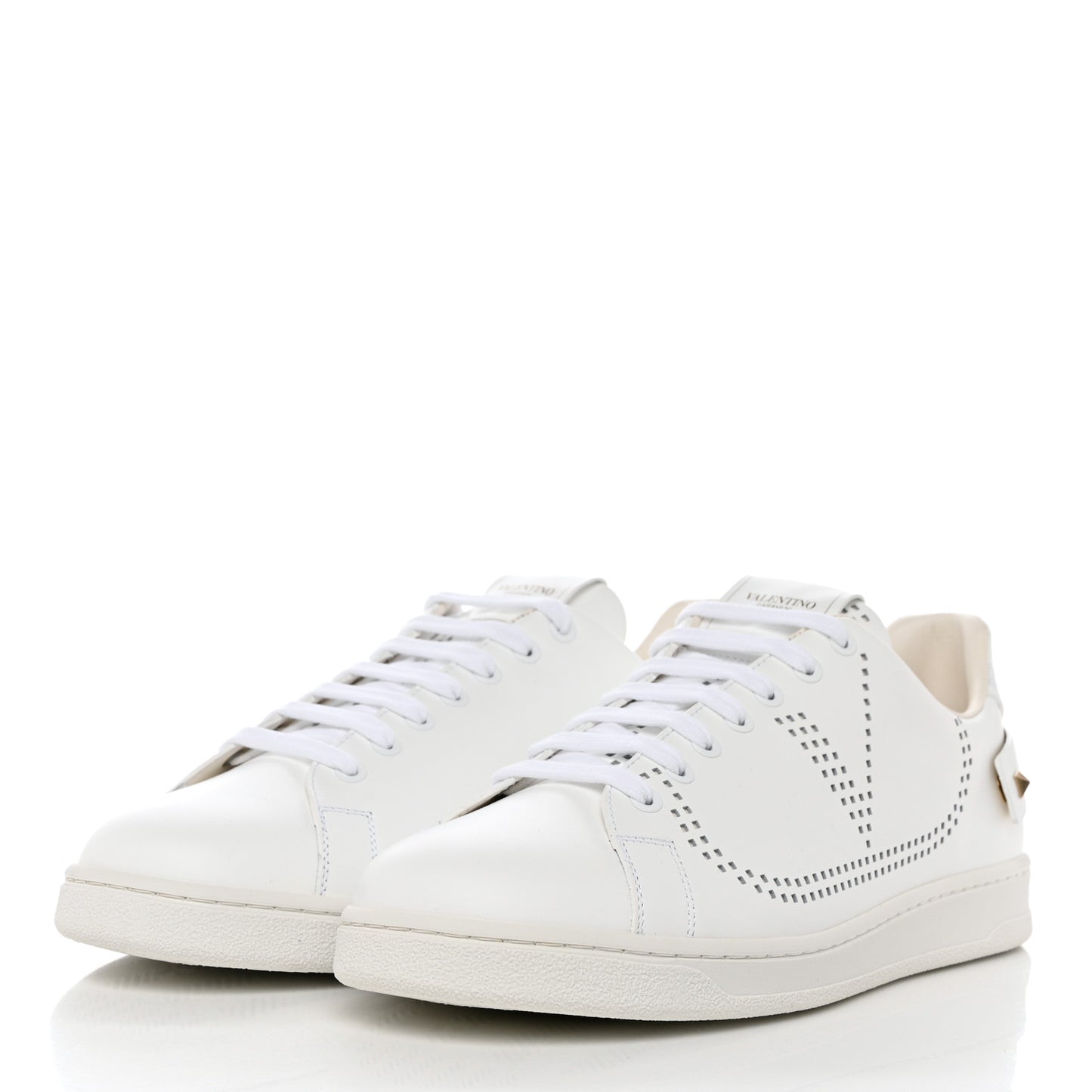 Calfskin Mens Backnet Sneakers 43 White