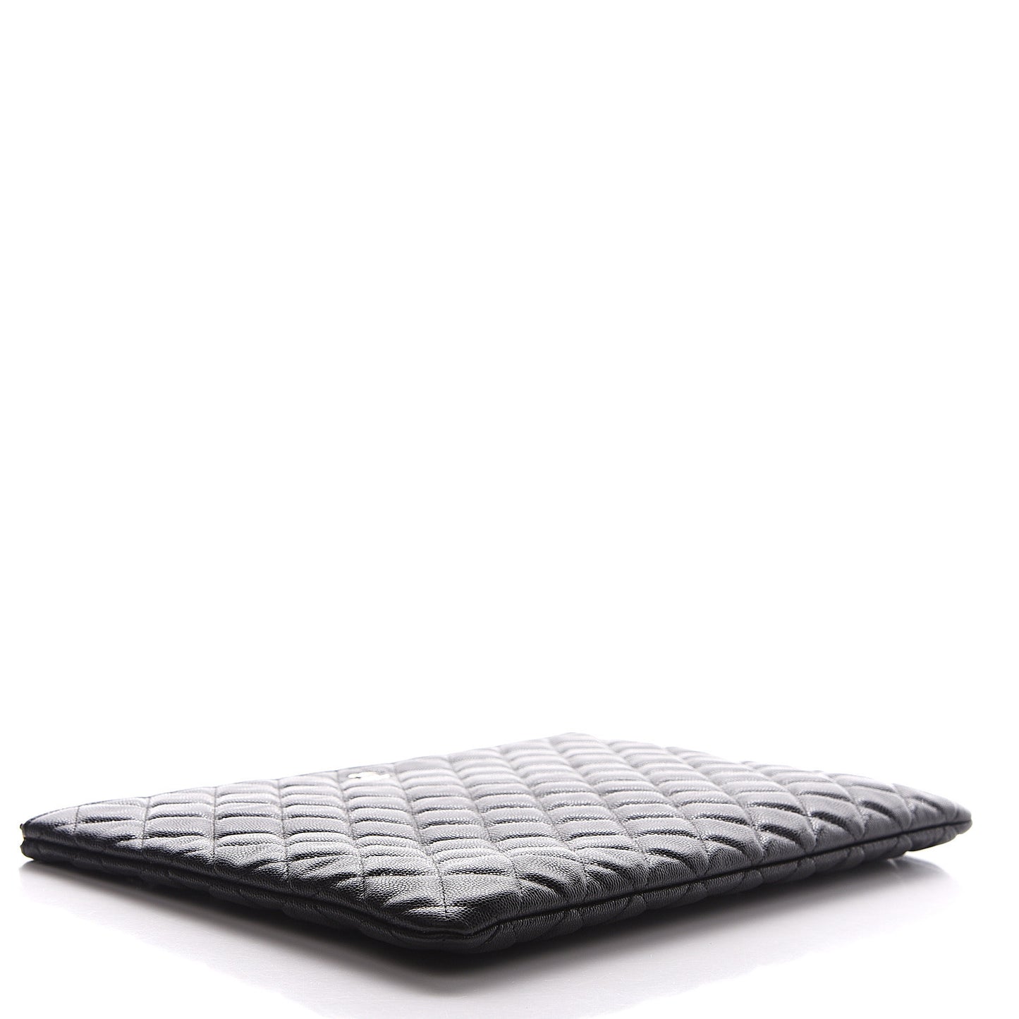 Caviar Quilted Large Cosmetic Case Black