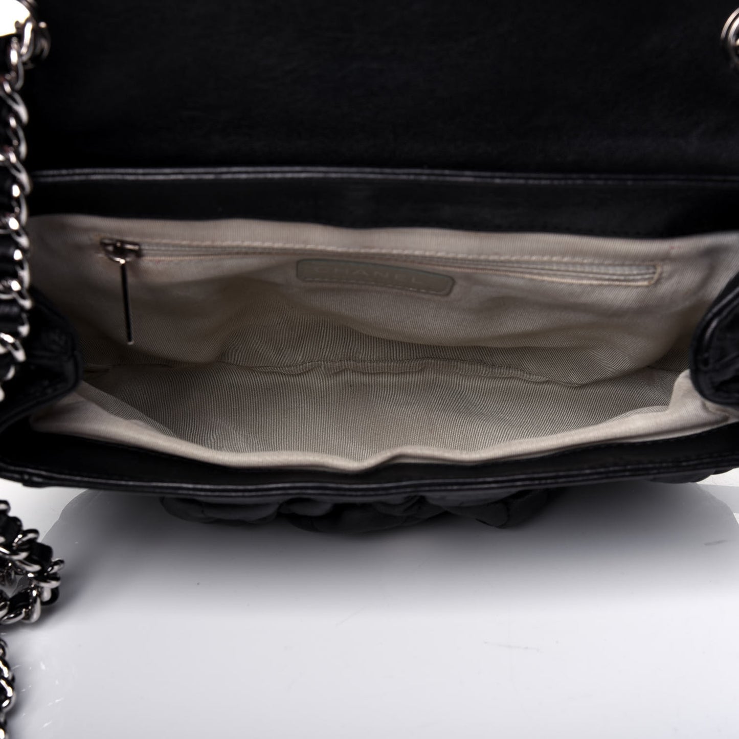 Washed Lambskin Quilted Mini Chain Around Flap Black