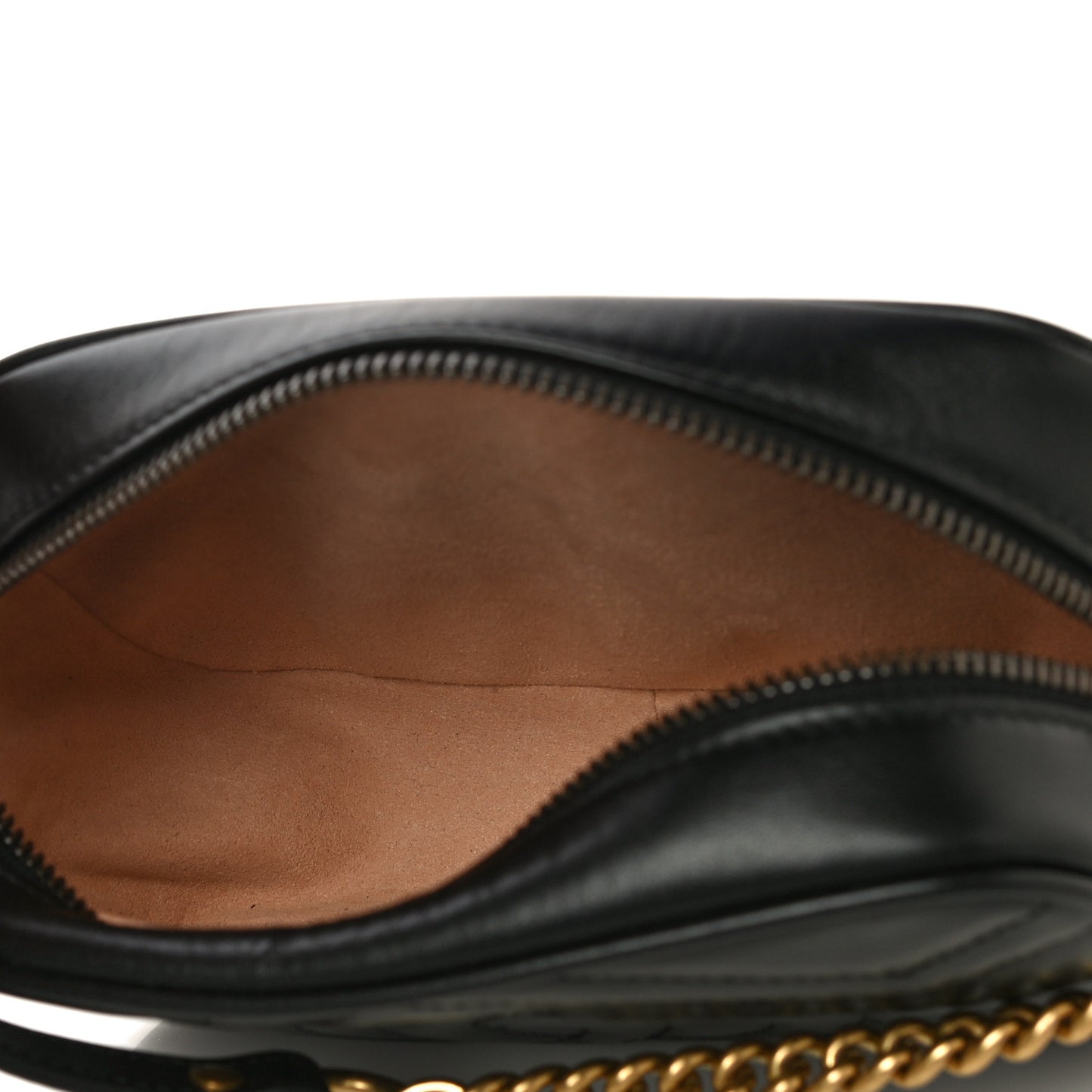 Calfskin Matelasse Mini GG Marmont Chain Shoulder Bag Black