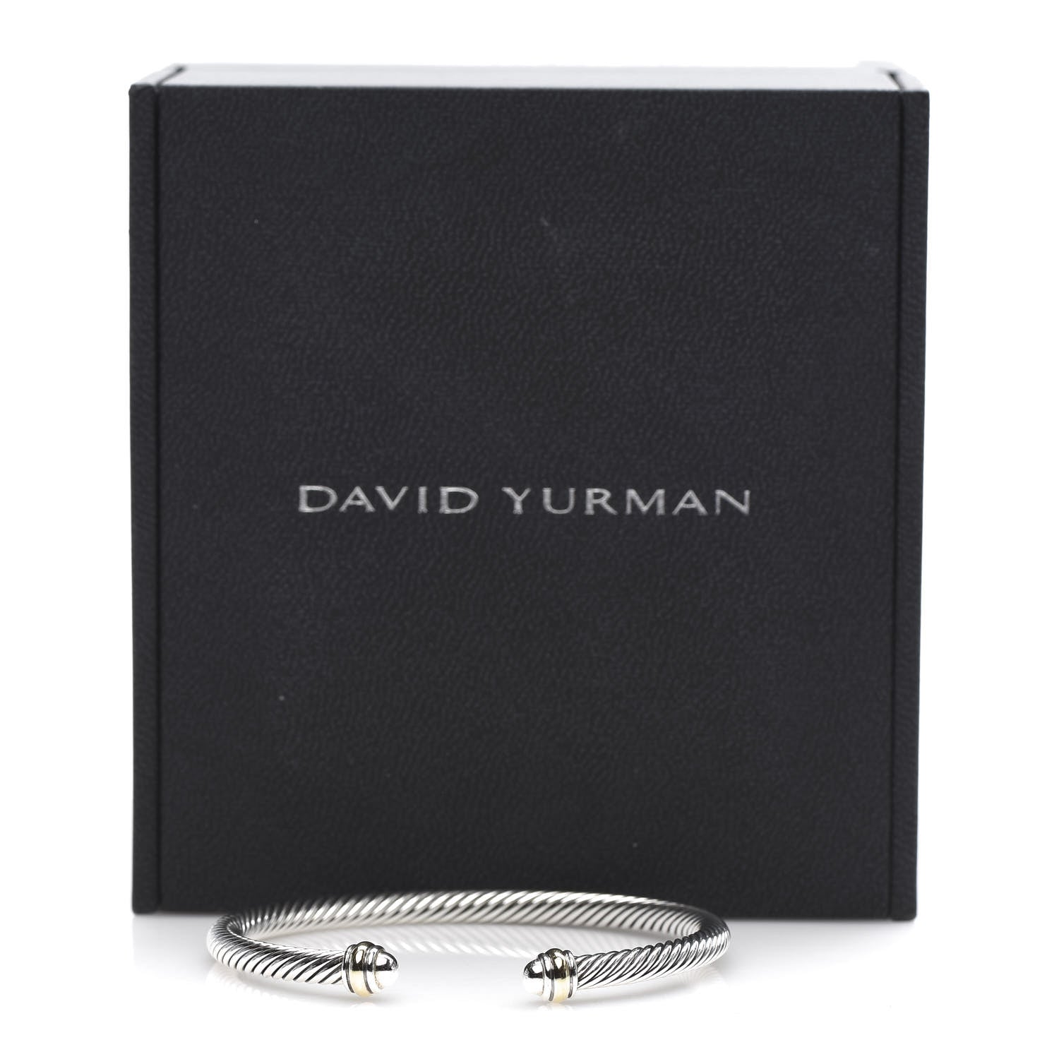 David Yurman Sterling Silver 18K Yellow Gold 4mm Cable Classics Bracelet 5 of 5