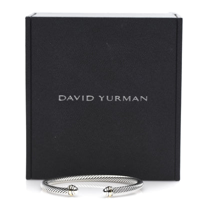 David Yurman Sterling Silver 18K Yellow Gold 4mm Cable Classics Bracelet 5 of 5