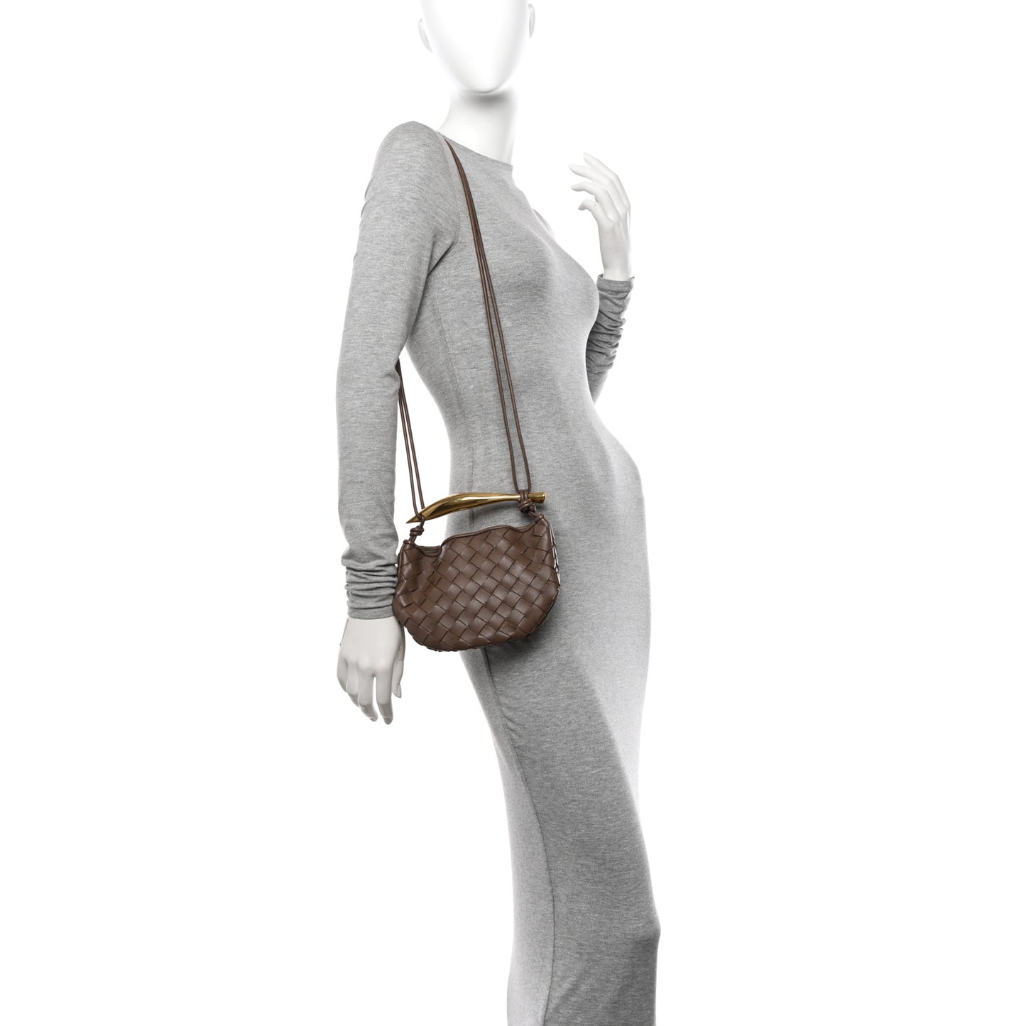 Nappa Intrecciato Mini Sardine Bag Taupe Grey
