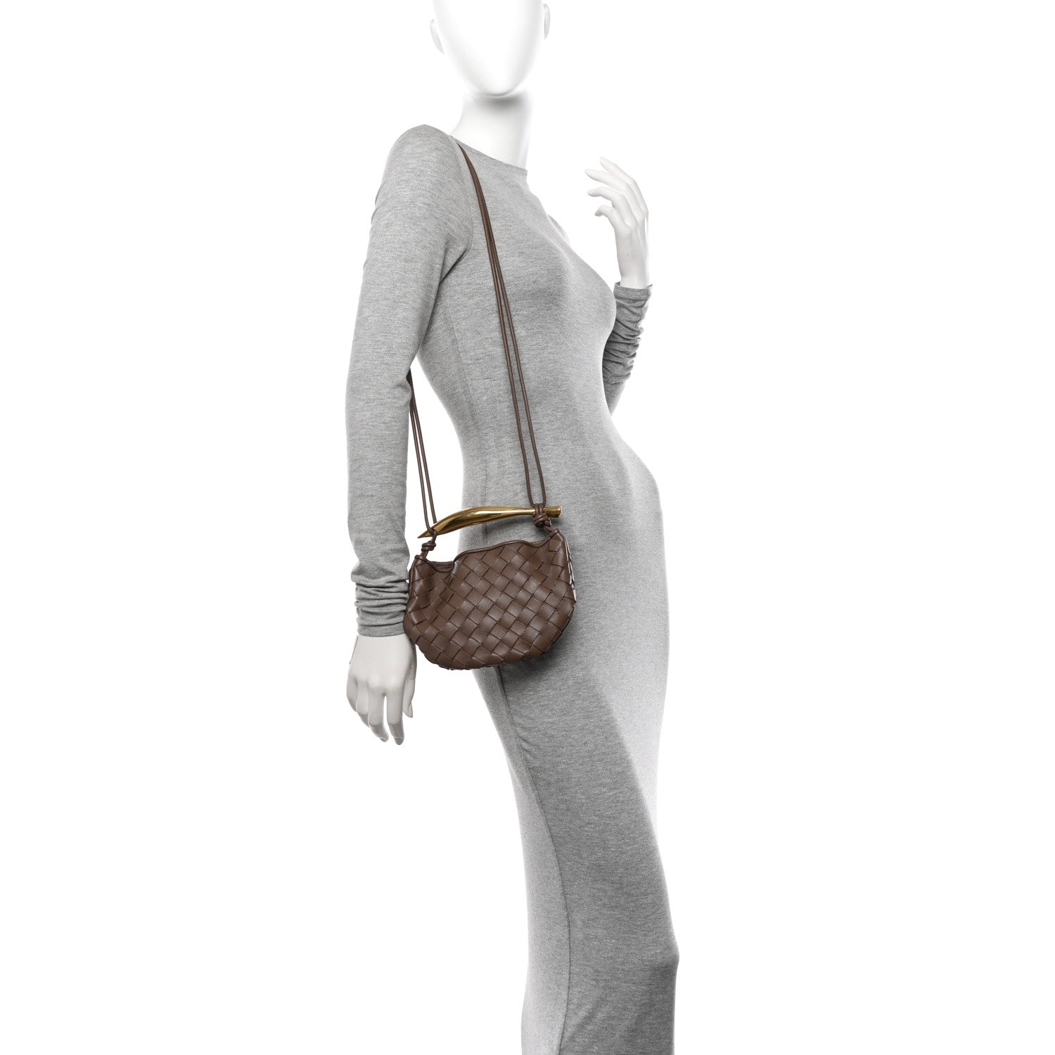 Bottega Veneta Nappa Intrecciato Mini Sardine Bag Taupe Grey 2 of 9