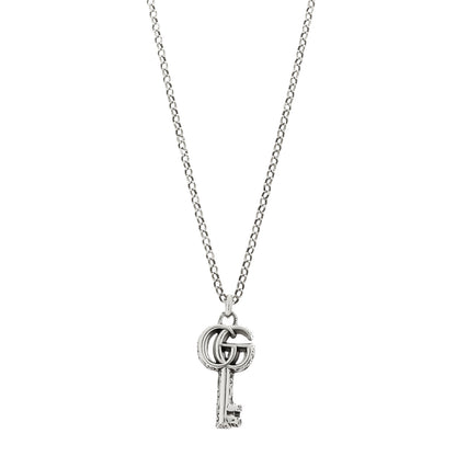 Gucci Sterling Silver Double G Key Pendant Necklace 1 of 6