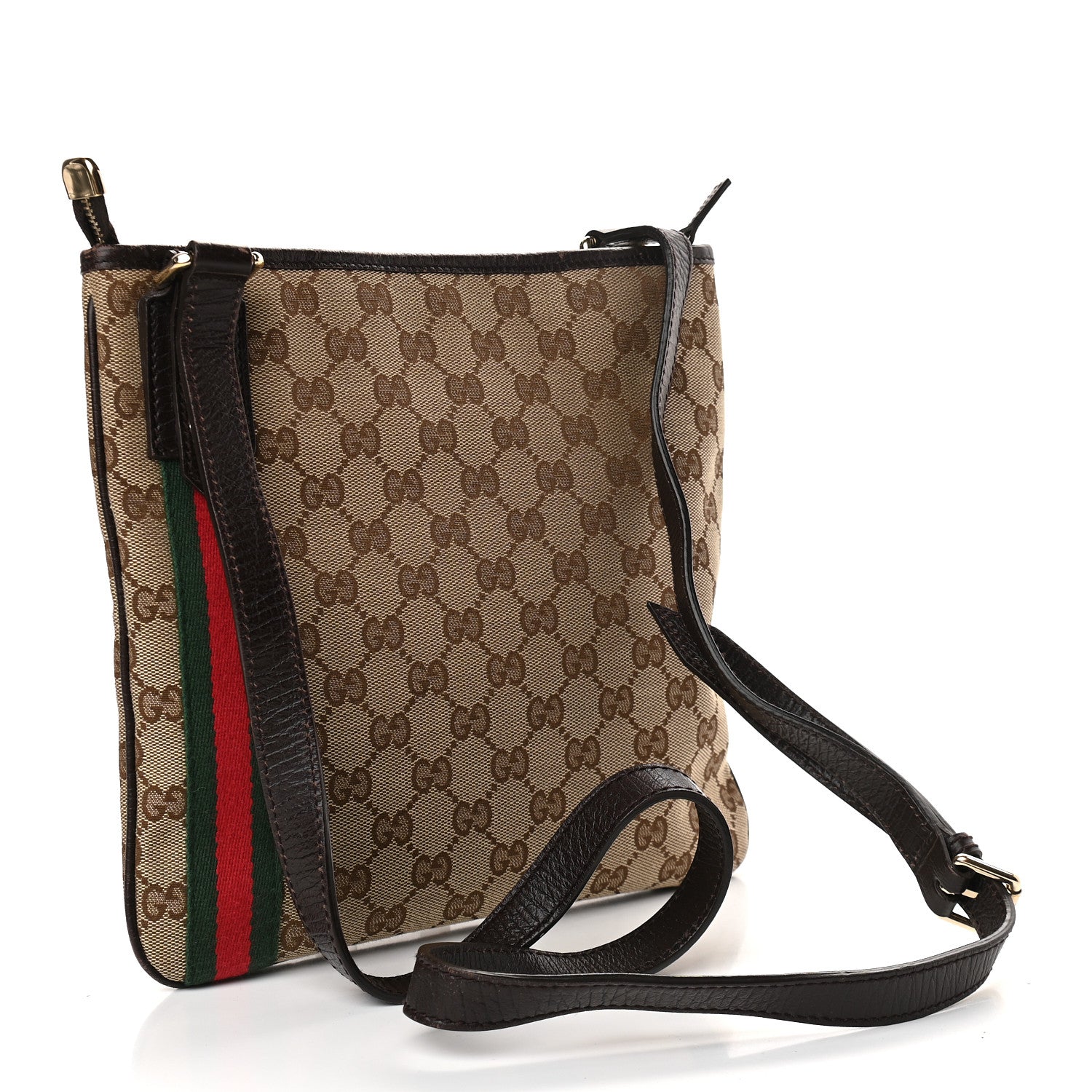 Gucci Monogram Web Jolicoeur Charms Messenger Dark Brown 3 of 11