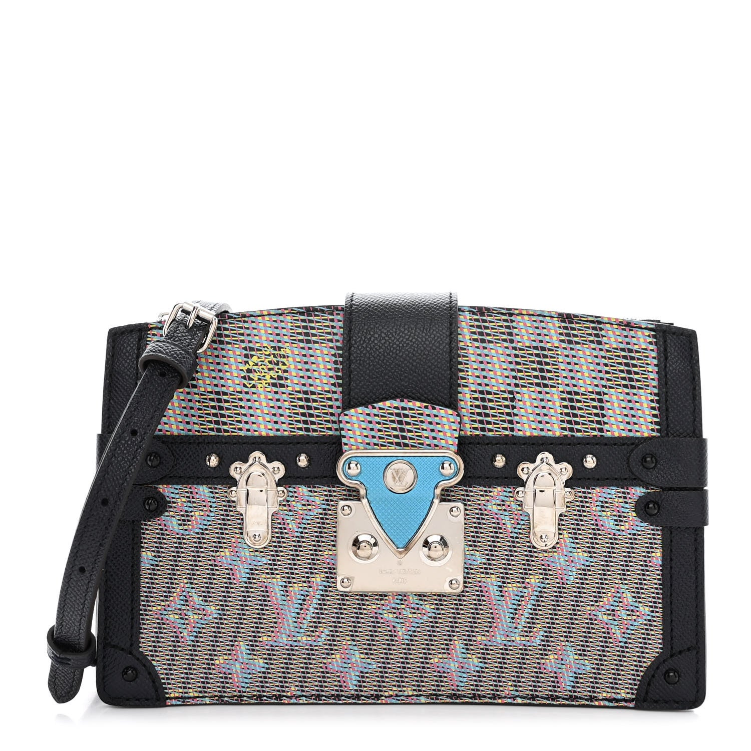 Louis Vuitton Calfskin Monogram LV Pop Trunk Clutch Blue 1 of 11