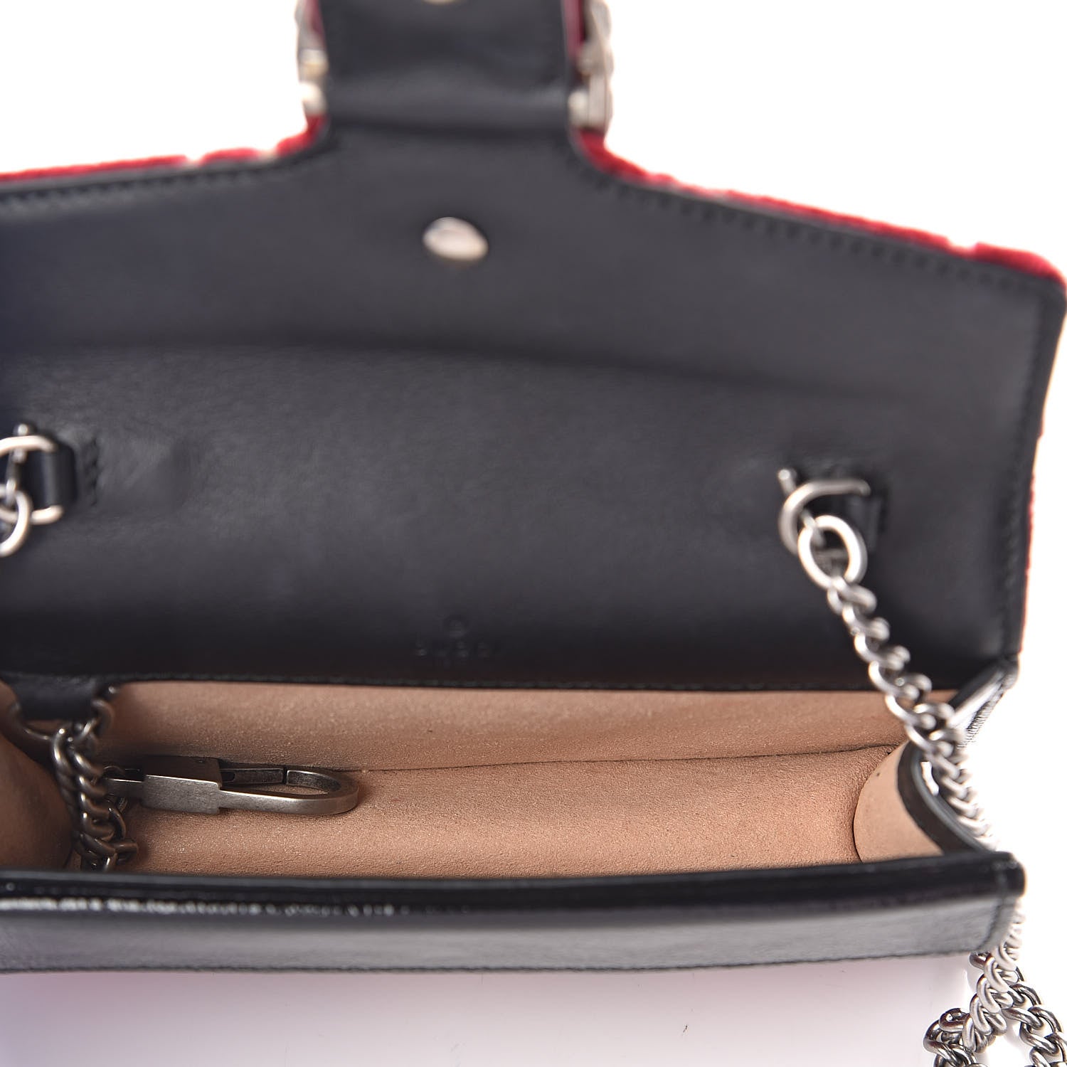Gucci Velvet GG Monogram Super Mini Dionysus Shoulder Bag Red Cipria Black 5 of 9