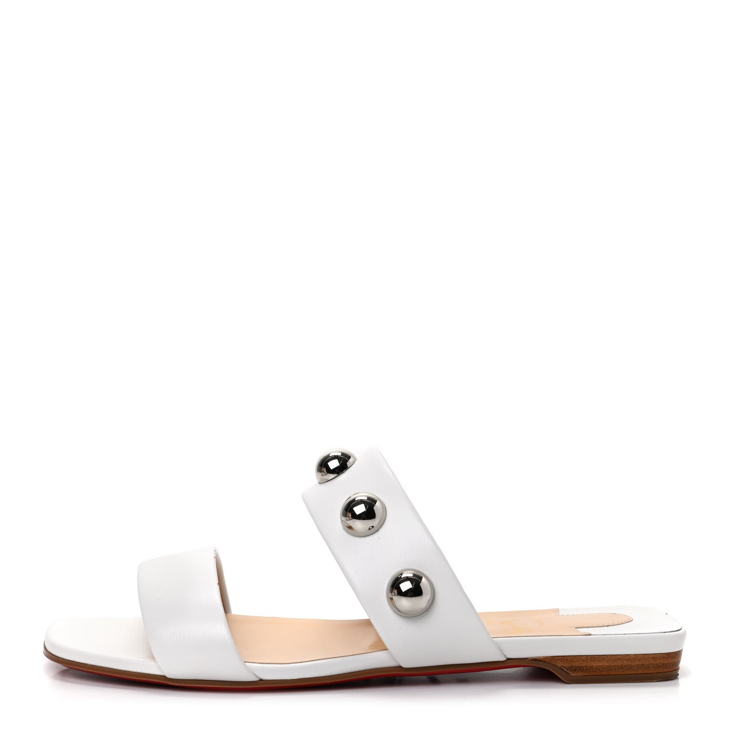 Christian Louboutin Nappa Simple Bille Slide Sandals 38.5 White 1 of 10