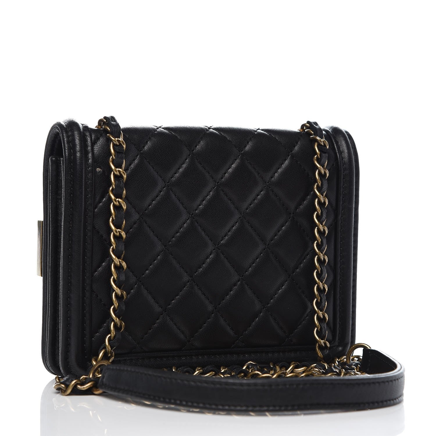 Chanel Lambskin Quilted Boy Brick Studded Flap Black 2 of 10