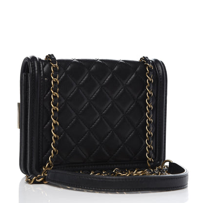Chanel Lambskin Quilted Boy Brick Studded Flap Black 2 of 10
