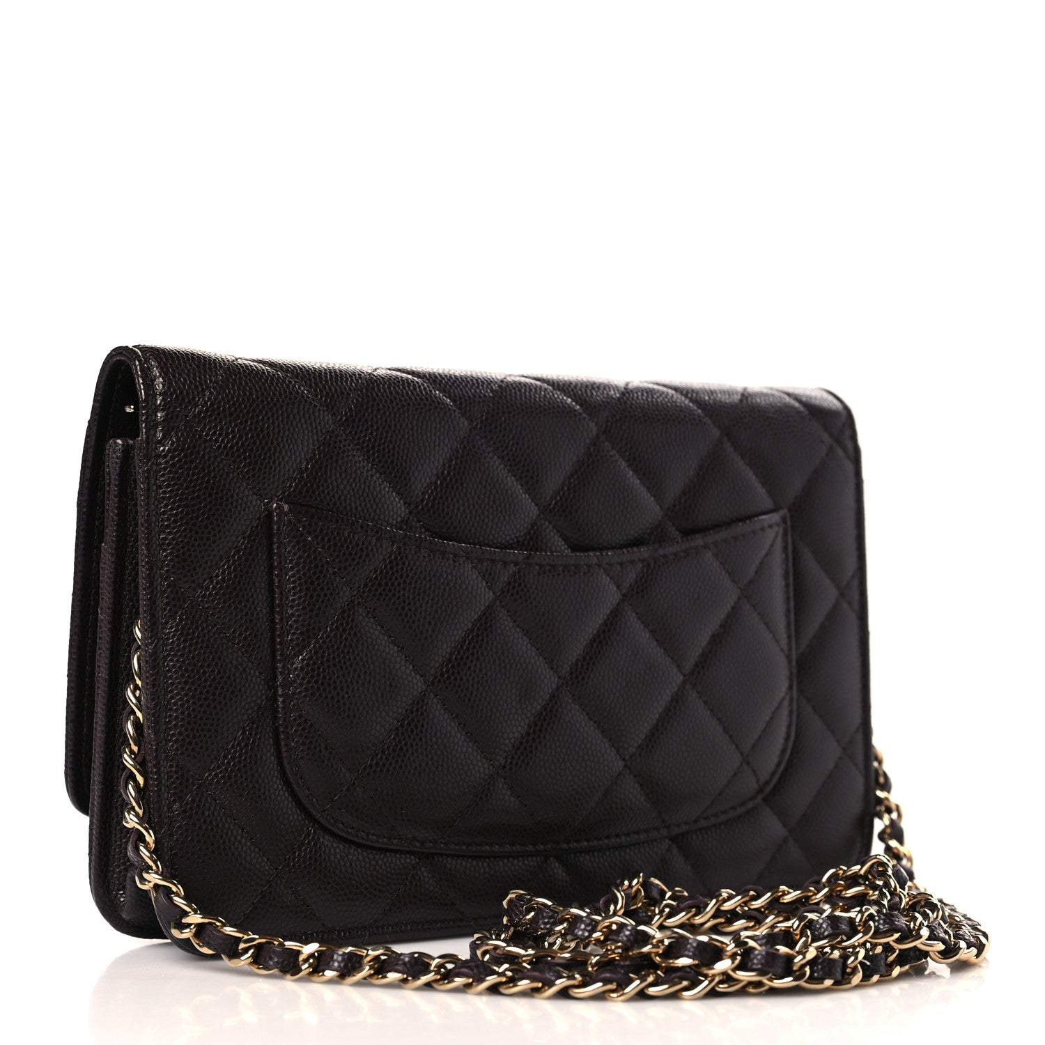 Chanel Caviar Quilted Wallet on Chain WOC Dark Brown 3 of 10