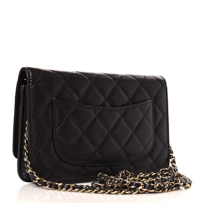 Chanel Caviar Quilted Wallet on Chain WOC Dark Brown 3 of 10