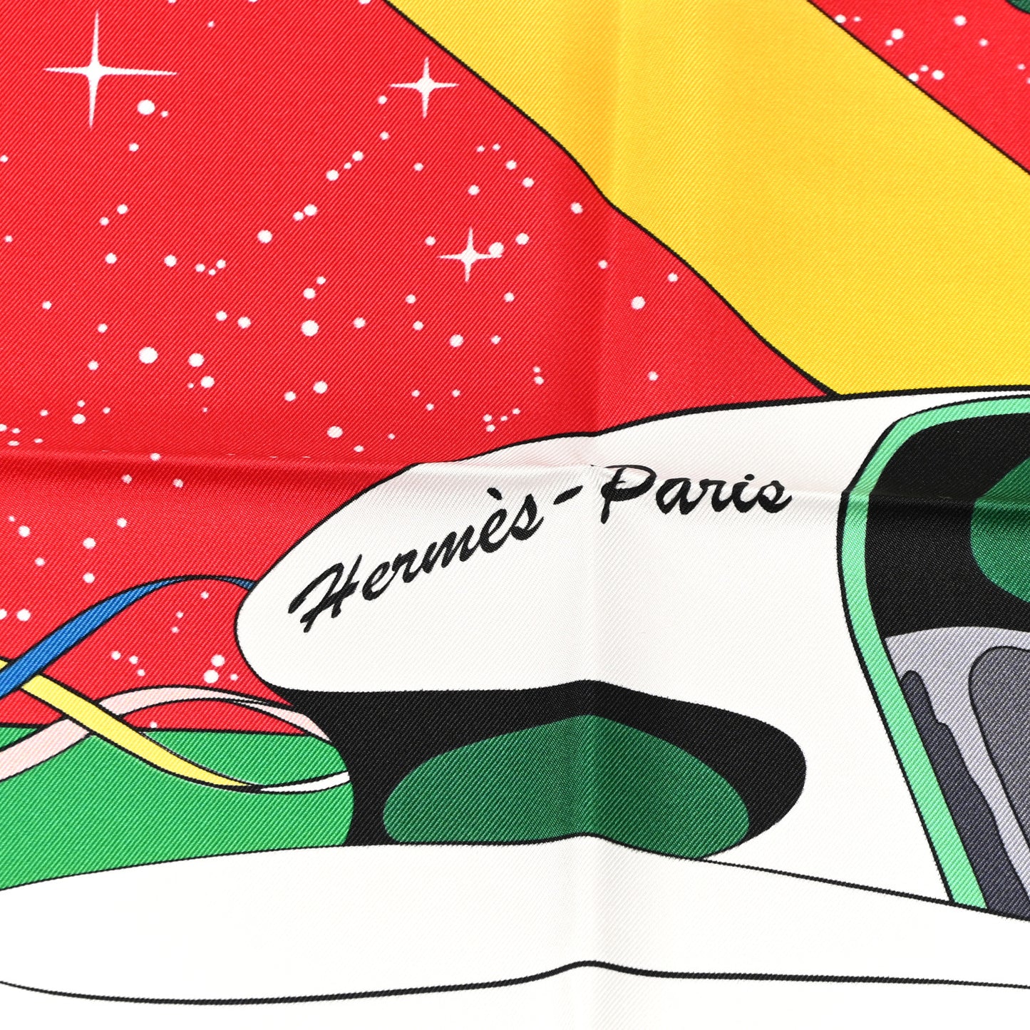 Silk Space Derby Scarf 90 Rouge Vert Multicolor