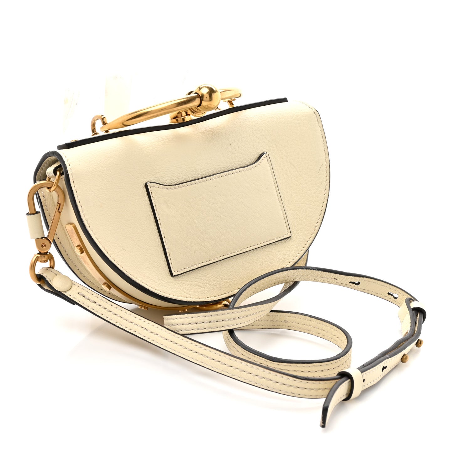 Calfskin Small Nile Bracelet Minaudiere Bag Off White