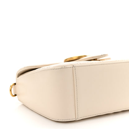 Gucci Calfskin Matelasse Mini GG Marmont Top Handle Shoulder Bag White 9 of 15