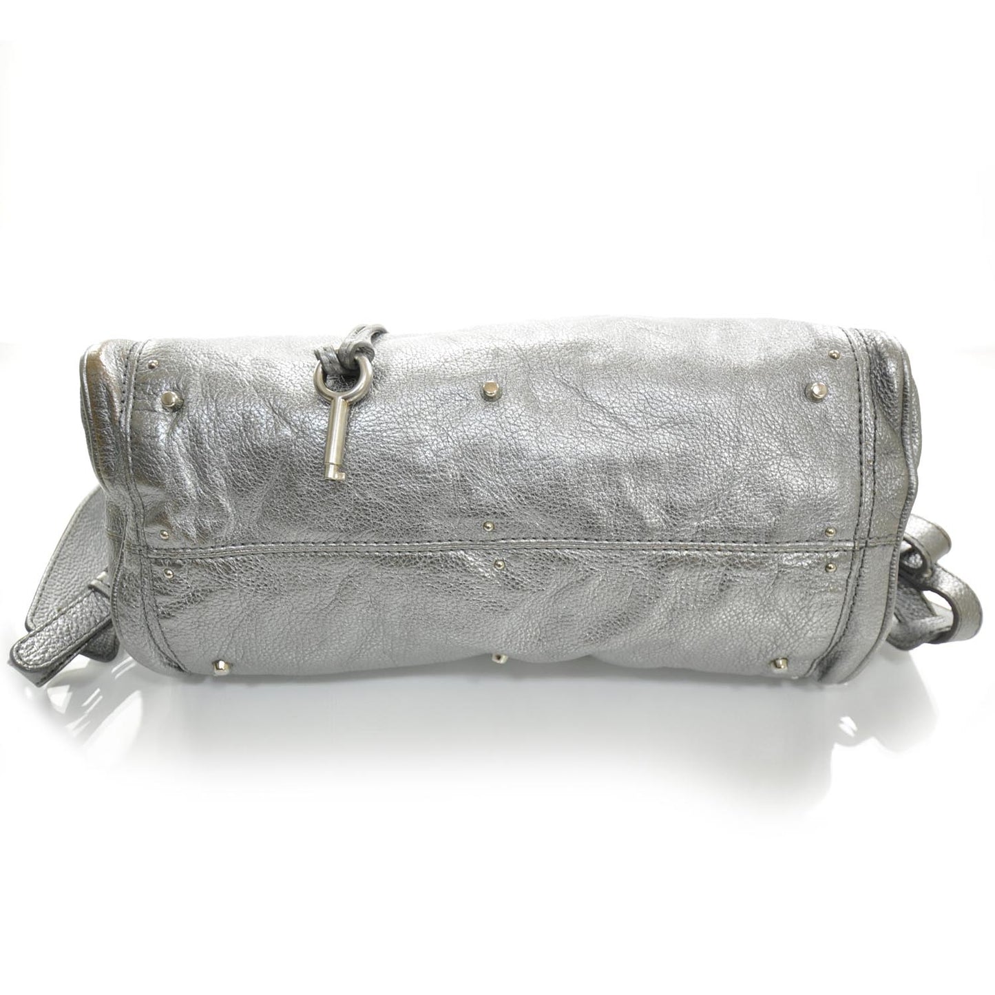 Leather Paddington Metallic Silver