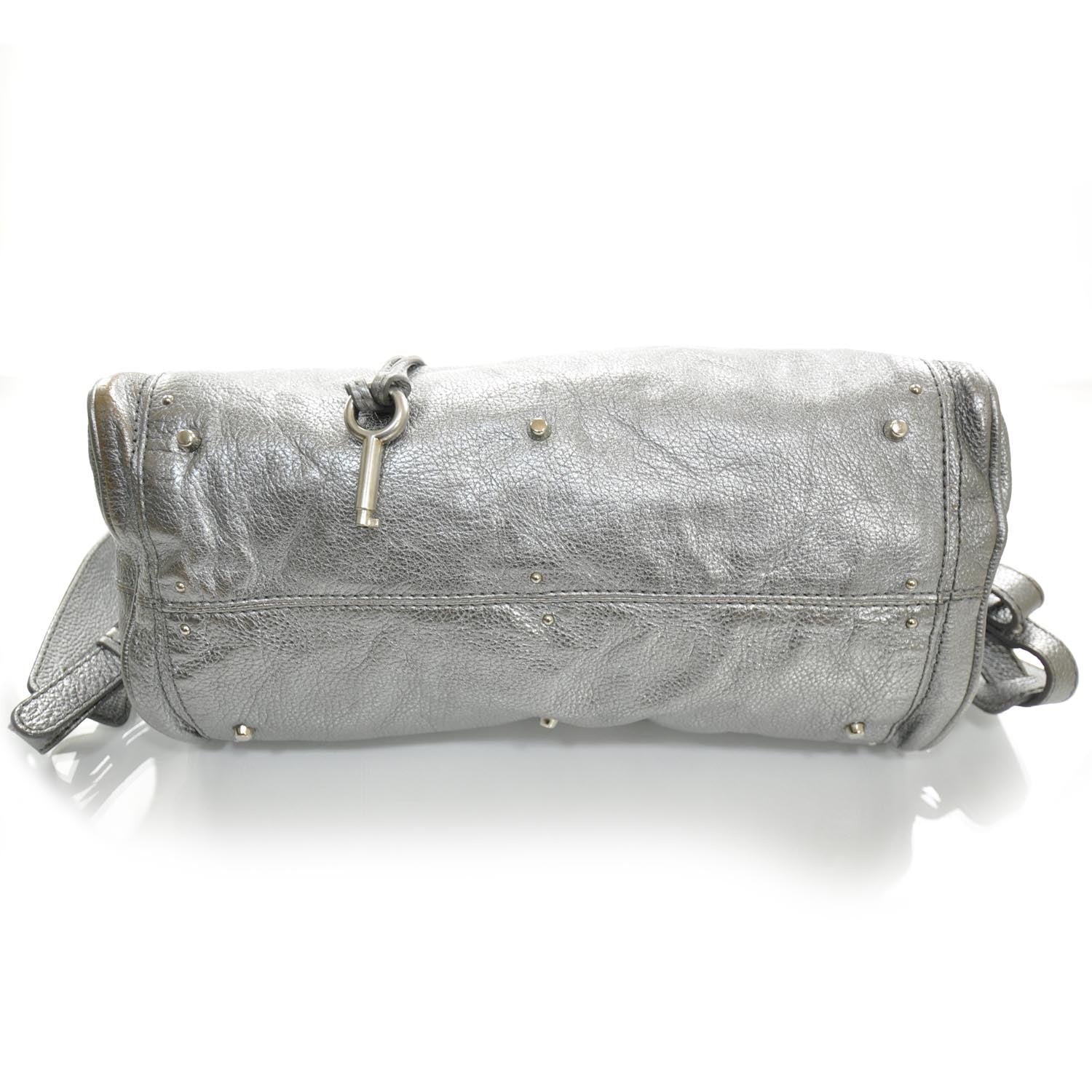 Chloe Leather Paddington Metallic Silver 4 of 13