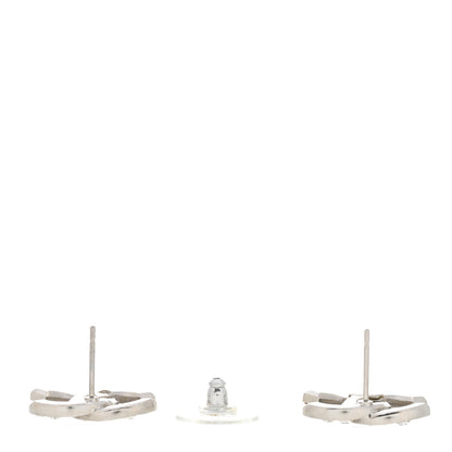 Chanel Crystal CC Earrings Silver 3 of 10