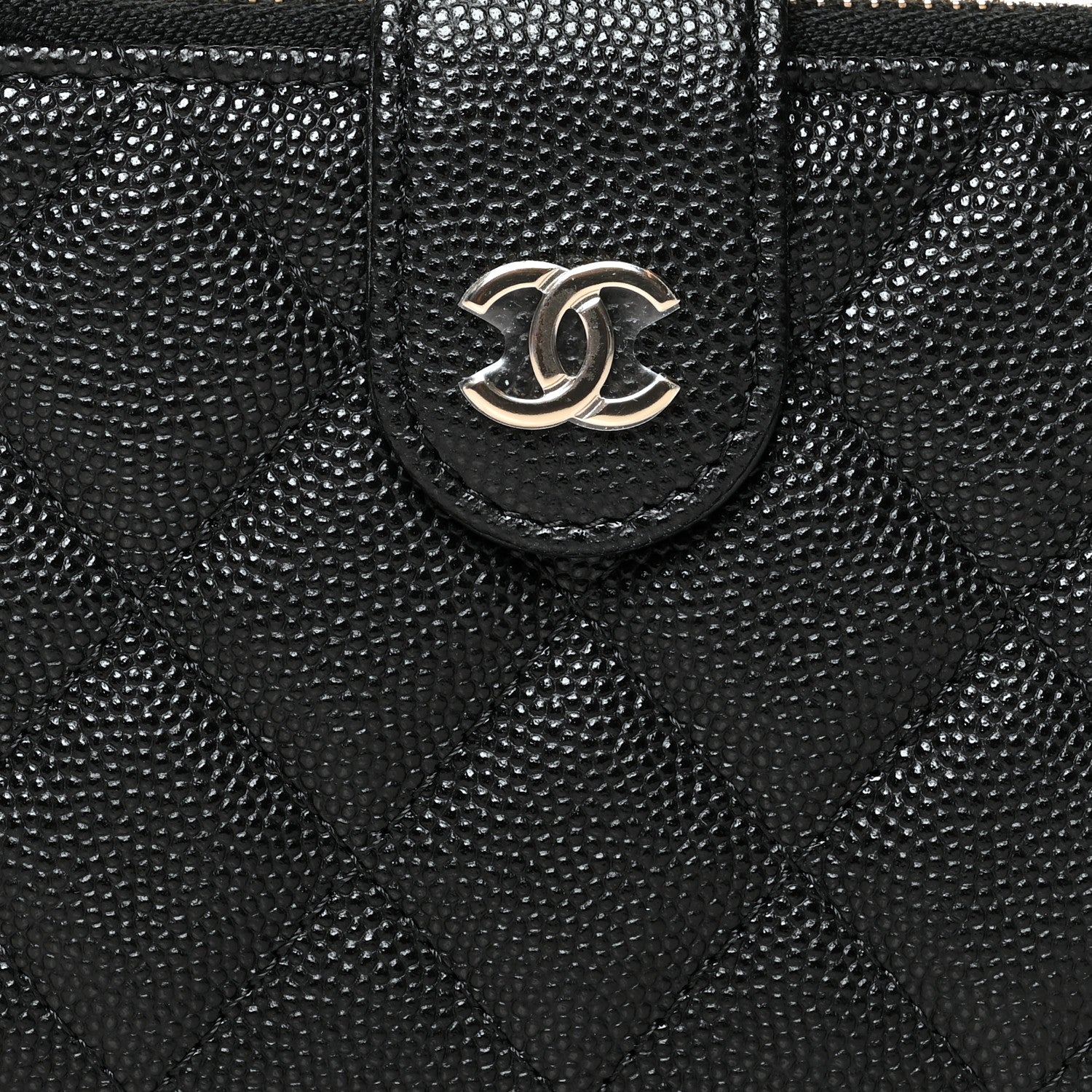 Chanel Caviar Quilted Compact Zipped Pocket Wallet Black 10 of 10